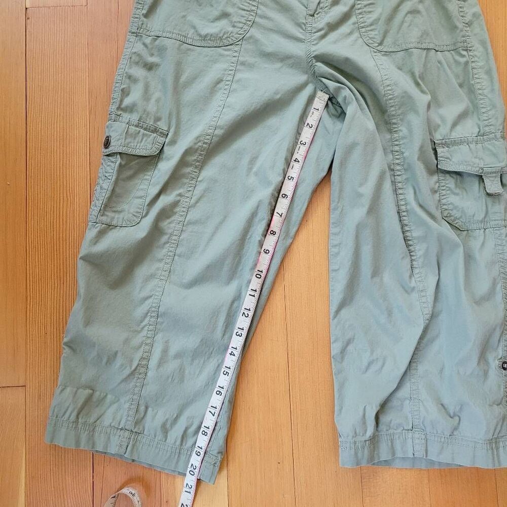 Y2K olive army green cargo capris khakis & co‎ size 6 utility gorpcore - Picture 10 of 12
